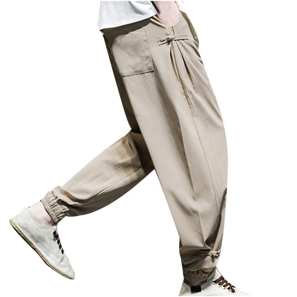 Pantalones para hombre, cintura casual, pantalones de lápiz a la moda,  pantalones de longitud media, pantalones de bolsillo para hombre