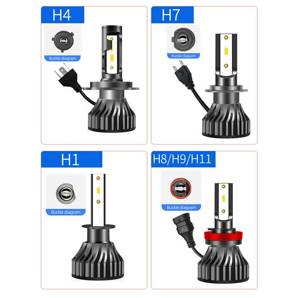  Bombillas para faros delanteros automotrices H7, combinación H7,  bombilla LED para faros delanteros, 2 unidades, color H7 L15, 2 unidades,  tamaño: H7) : Automotriz