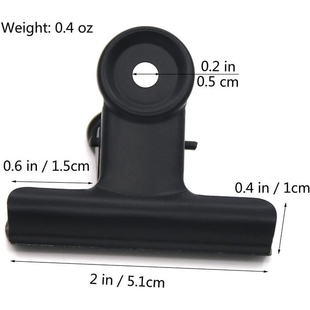 Clips de carpeta extra grandes de 2 pulgadas, paquete de 24 abrazaderas de  papel de metal grandes, color negro