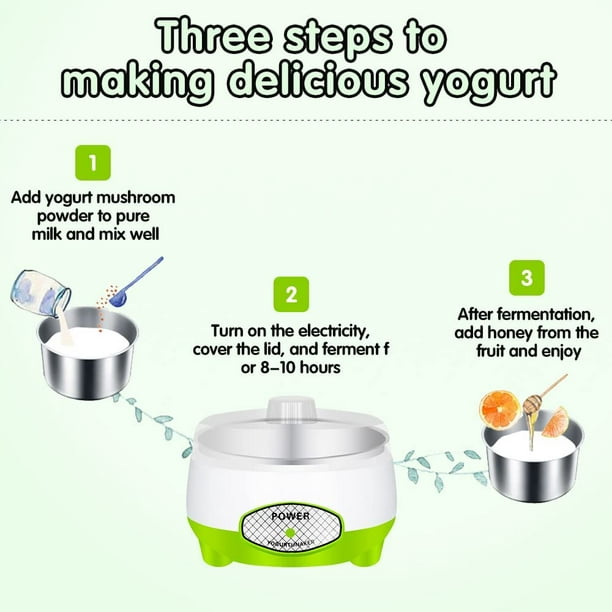 Yogurtera Automática Eléctrica De 1 Litro Maquina Yogurt Verde