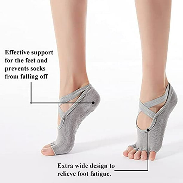 Calcetines de Yoga sin punta para mujer, medias antideslizantes
