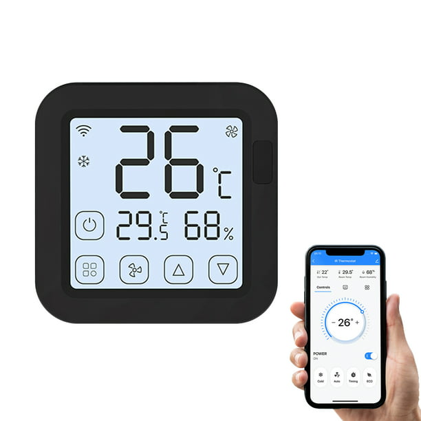 Termostato Tuya Smart Wifi IR Controlador de aire acondicionado Termostato  con pantalla LCD App Control Temperatura Humedad Sensor Monitor Compatible  con Alexa Google Home para Mini Split AC po Maboto Termostato