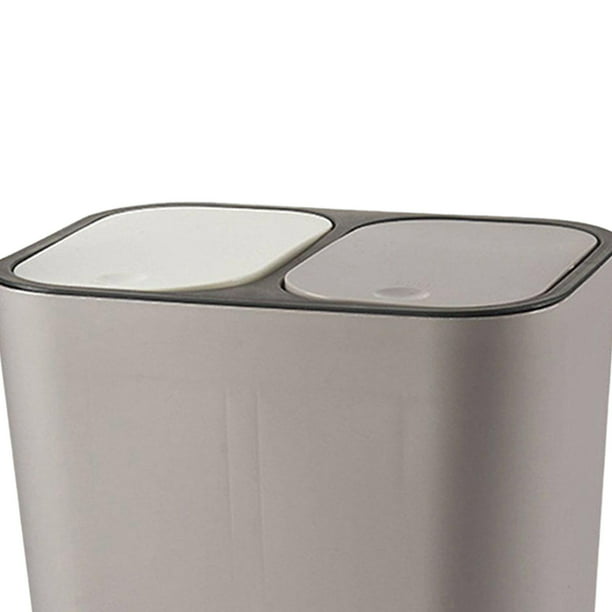 Bote de basura doble para reciclaje y basura, latas de basura para cocina,  cubo de basura de doble compartimento con contenedor de reciclaje para