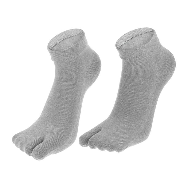 SXDS - 2 pares de calcetines de yoga para hombre, agarre  antideslizante, cinco dedos de algodón, pilates, sudor, absorbentes,  transpirables, para gimnasio, fitness, baile, barre (color blanco, parche  de cinco puntas