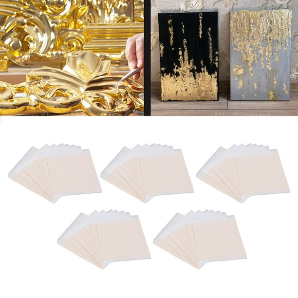 Hoja de lámina de oro de imitación 5 bolsas brillantes de pan de oro para  manualidades ANGGREK Otros