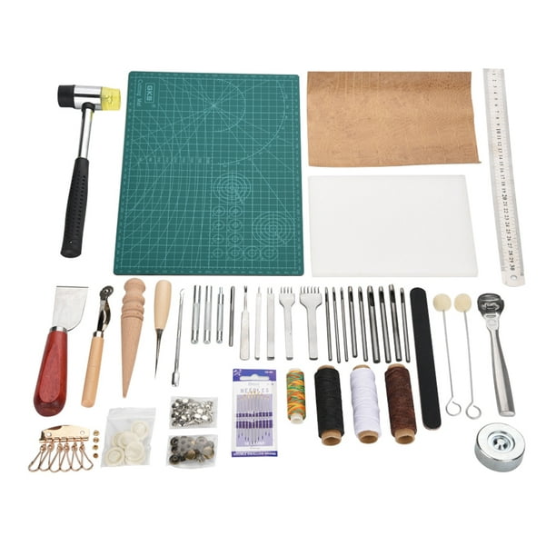 Comprar Kit de herramientas profesionales para manualidades de cuero, herramientas  para coser a mano en el hogar, materiales para tallado, sillín, accesorios  para artesanía de cuero