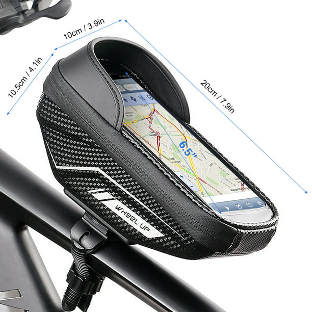 Bolsa de marco frontal para teléfono para bicicleta, impermeable, para  montaje en teléfono, bolsa de tubo superior, accesorios para bicicleta,  bolsa
