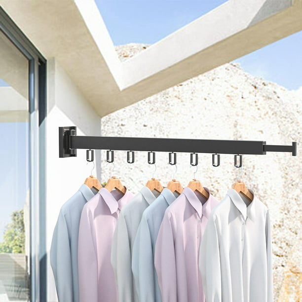 Colgador plegable de pared para colgar ropa de pared de acero inoxidable,  soporte de pared para colgar ropa, per…