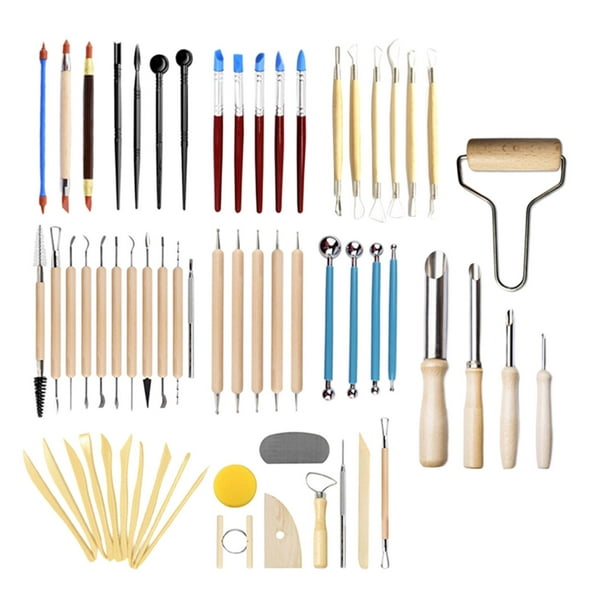 Kit de herramientas para esculpir arcilla, herramienta de tallado de  cerámica, modelado de polímero, suministros de bricolaje para  principiantes, profesionales