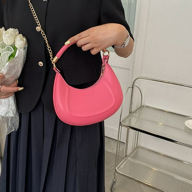 Bolso de mujer 2023 Ins Messenger Bag PU Cadena de cuero Tote femenino  (Rosa)