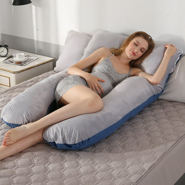 Almohadas grandes en forma de U para mujeres embarazadas cojín de Ehuebsd  maternidad de algodón cómodo para el cuerpo soporte para dormir de lado