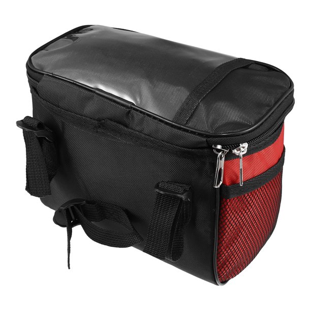 Bolsa para manillar de bicicleta, marco de bicicleta, tubo frontal,  impermeable, plegable, bolsa de gran capacidad con bolsillo de malla,  cubierta de