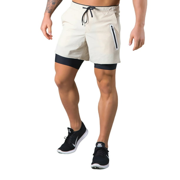 Pantalones cortos CrossFit de doble capa para hombre con bolsillo inte –  Mjc & co-shop