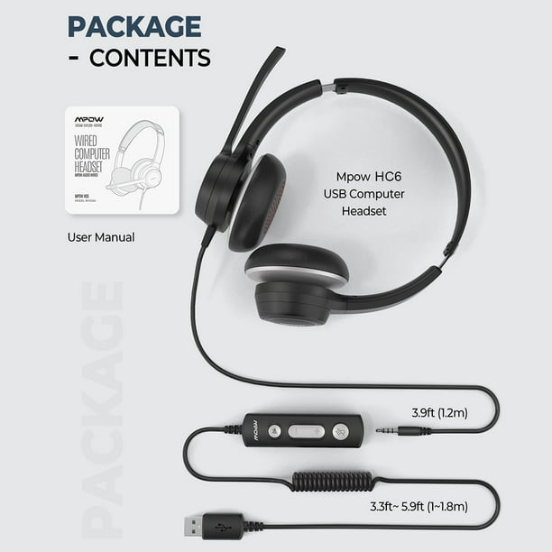 Mpow-auriculares inalámbricos Pro para oficina, cascos con Bluetooth 5,0  mejorados, transparentes, con micrófono giratorio