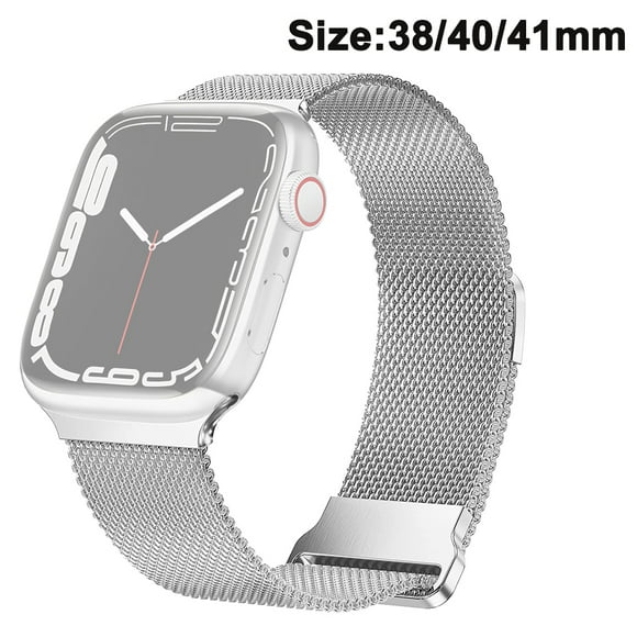 banda magnética compatible con apple watch correa milanesa de malla con lazo ajustable pulsera de metal para correa de apple watch aplicable ormromra 2228761