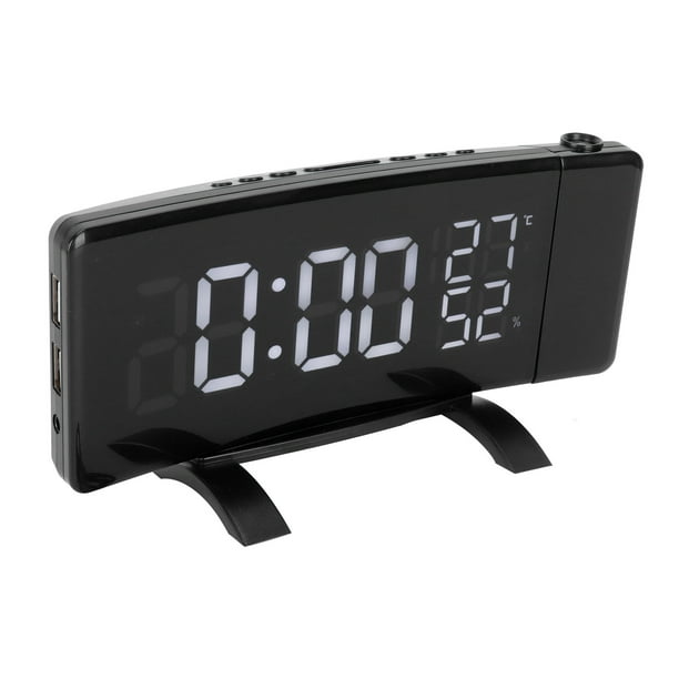 Reloj Digital Despertador Proyector Hora Alarma Temperatura Color Negro