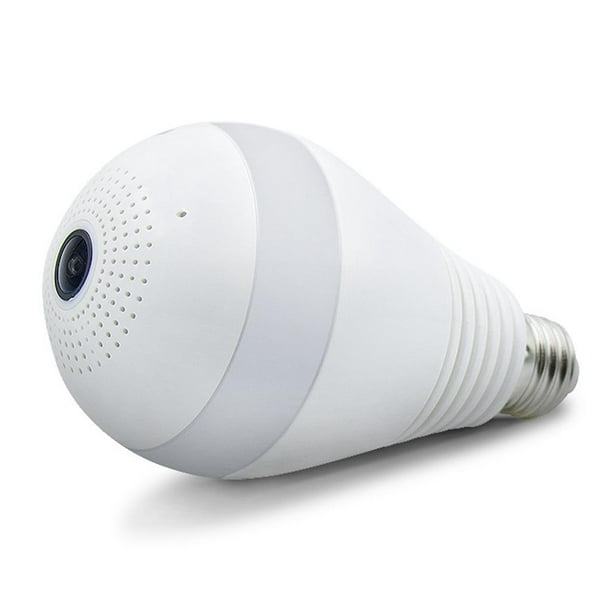 Bombilla cámara de seguridad 1080P inalámbrica panomica Cámara bombilla-2MP  led lámpara Cámara lámpara-detección de movimiento - Infrarrojo + luz de  Infrarrojos + luz blanca Yotijar Cámara de ojo de pez