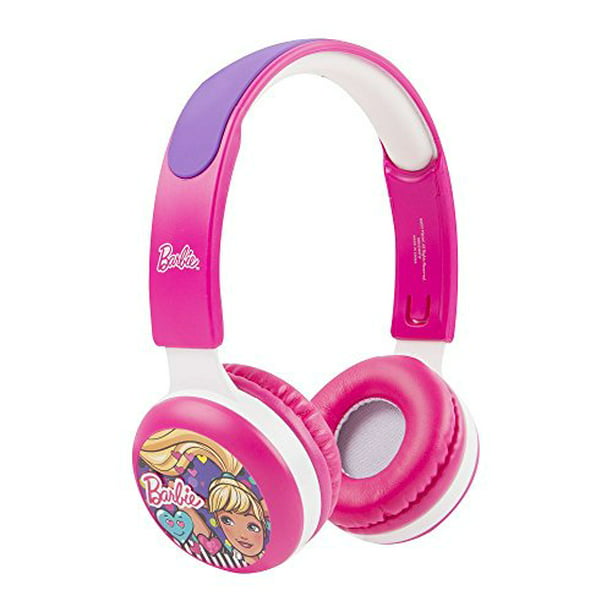 Barbie - Auriculares para niños, diadema ajustable, sonido estéreo,  conector de 0.138 in, auriculares con cable para niños, sin enredos,  control de