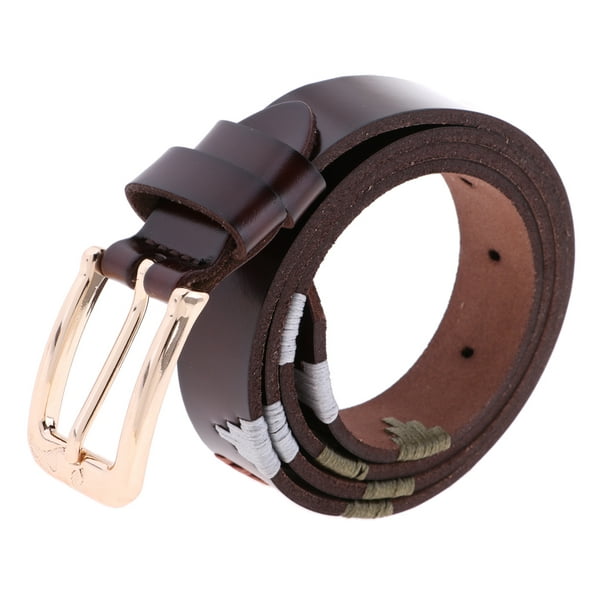 Cinturón de cuero PU para hombre, cinturones para mujer con hebilla de  Metal, vestido informal, cint jinwen Cinturón de mujer