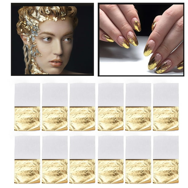 3 cajas de papel de aluminio de imitación dorado para maquillaje, arte de  uñas, lámina dorada, decoración para muebles de pintura artesanal