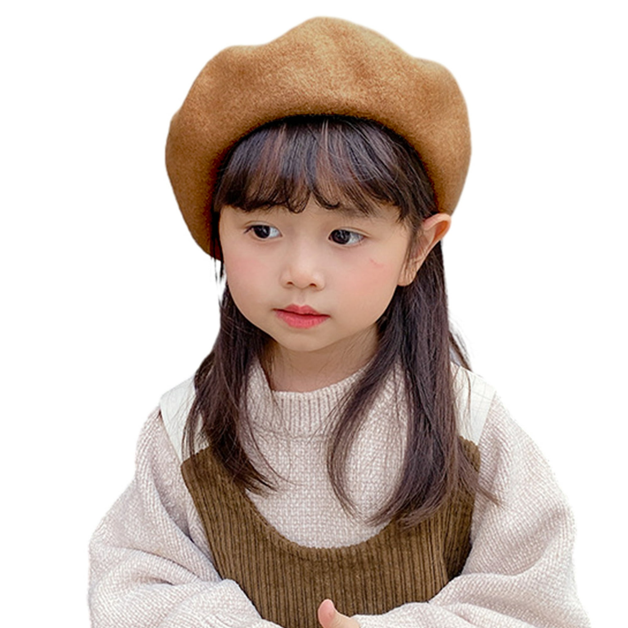 Boinas para niños, sombreros de lana francesa, sombreros de pintor para  niñas pequeñas, estilo de color sólido