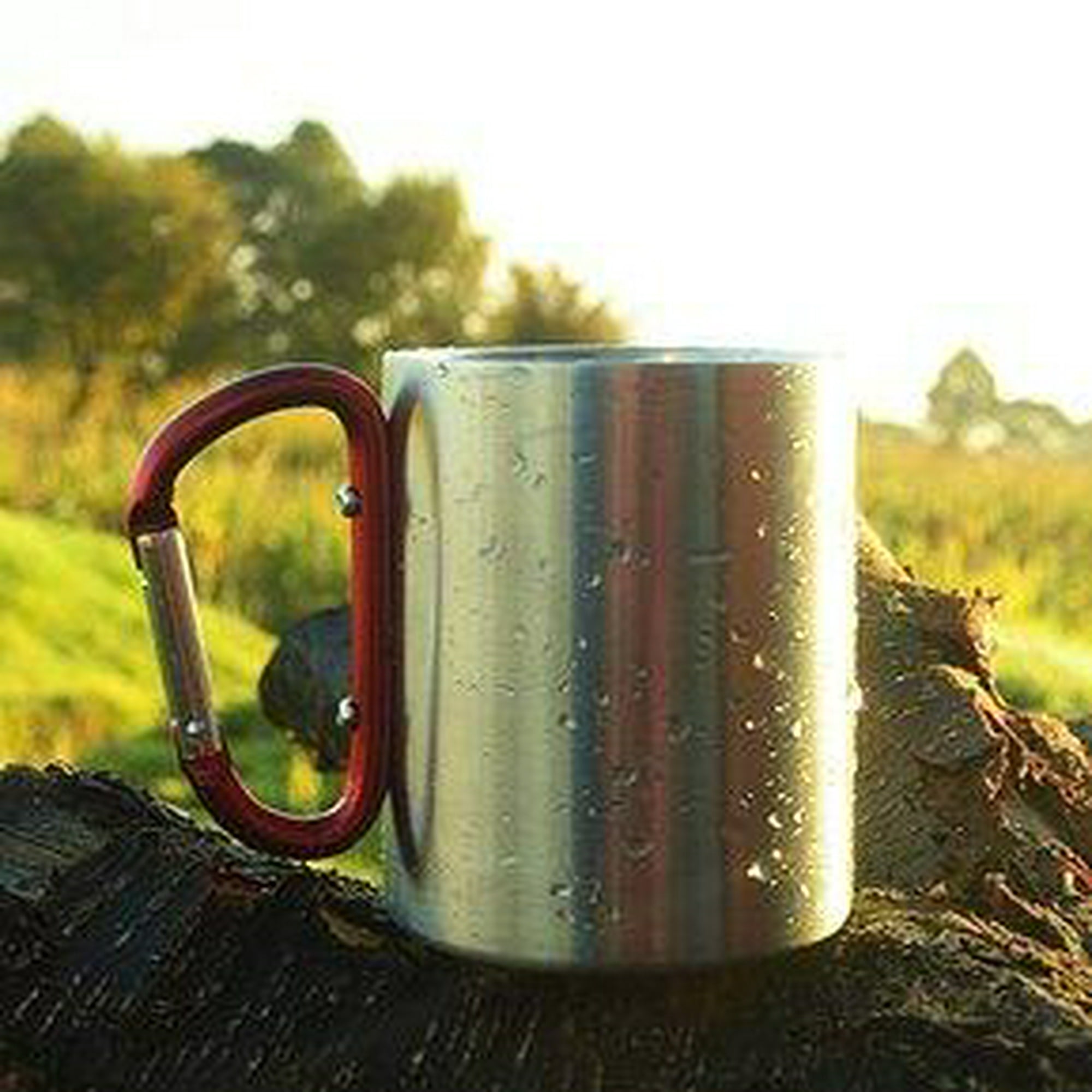 Taza de café para camping, taza de café con óxido de aluminio, ultra  ligera, de alta resistencia, con asa plegable, para camping, senderismo,  uso al