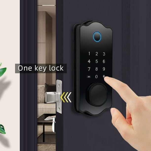 Cerradura inteligente, cerradura inteligente de huellas dactilares para  puerta delantera, cerradura de puerta de entrada sin llave, cerradura de