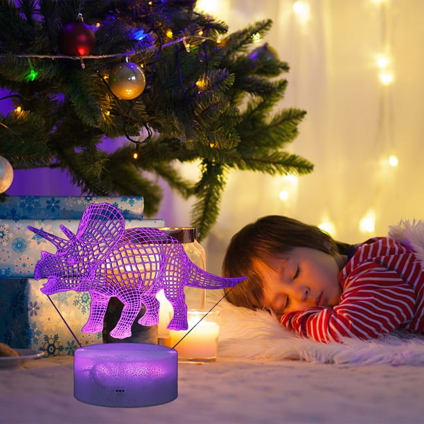  YOTOZU Luz nocturna de dinosaurio, luz nocturna recargable por  USB, 16 modos de respiración de colores, lámpara infantil para niñas,  niños, bebés, regalos de Navidad (sin control remoto) : Bebés