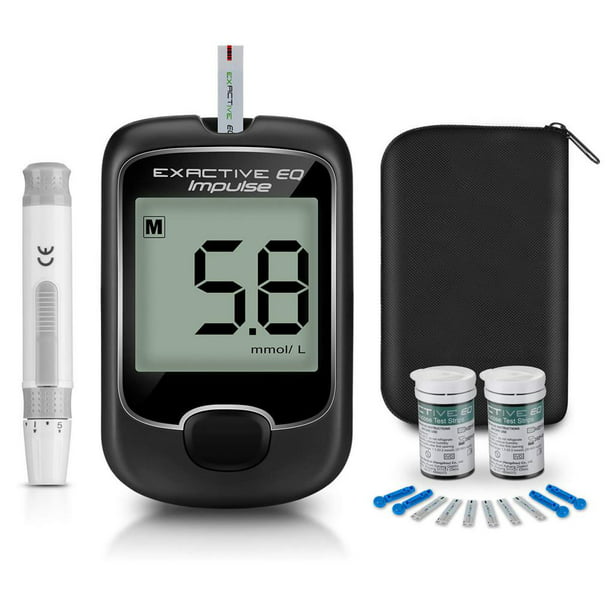 Kit de monitor de glucosa en sangre, kit portátil de prueba de glucómetro  en sangre, 1 medidor de glucosa, 1 dispositivo de punción, 25 tiras de