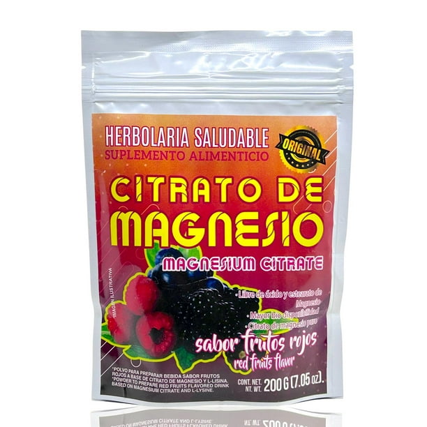 Citrato de Magnesio Frutos Rojos 200 g Herbolaria Saludable. Herbolaria  Saludable HERBOLARIACITRATOMGFRUTOS