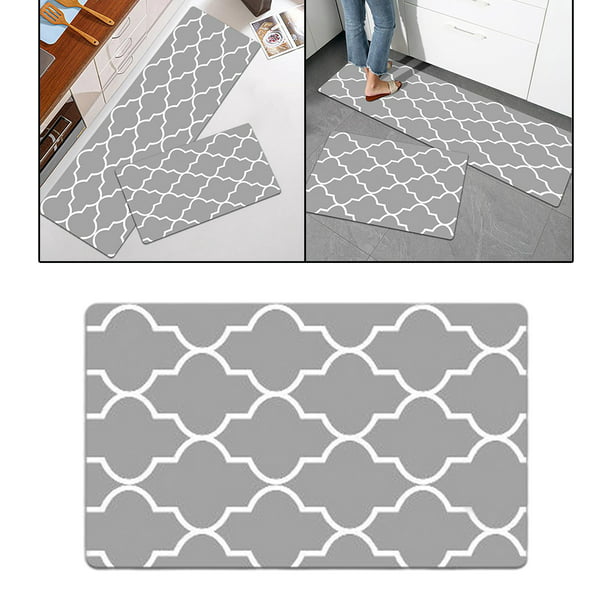  Juego de alfombras de cocina con textura de mármol con losa  italiana gris de alta resolución, tapete de cocina para piso,  antideslizante, lavable, tapete de cocina, tapete de baño, tapete cómodo