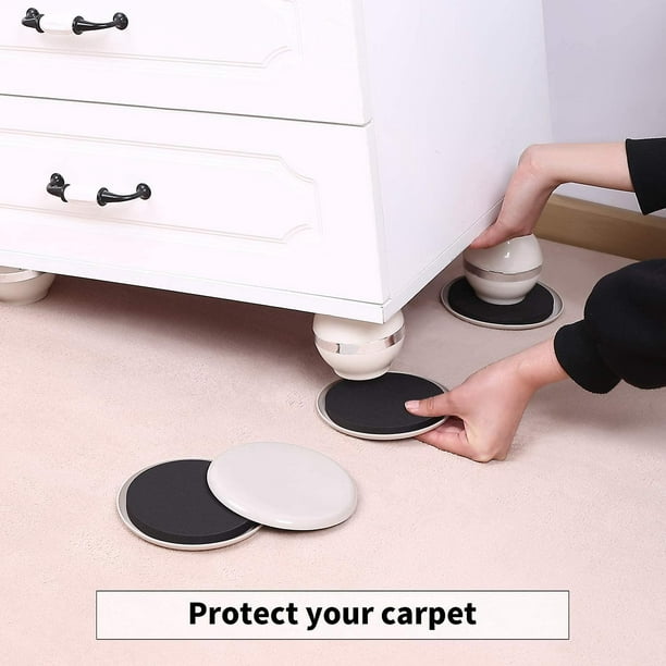 Deslizador de muebles, deslizador deslizante de muebles móviles sobre  alfombra, almohadillas móviles reutilizables para mover muebles pesados  ​​que protegen el piso (10 unidades)