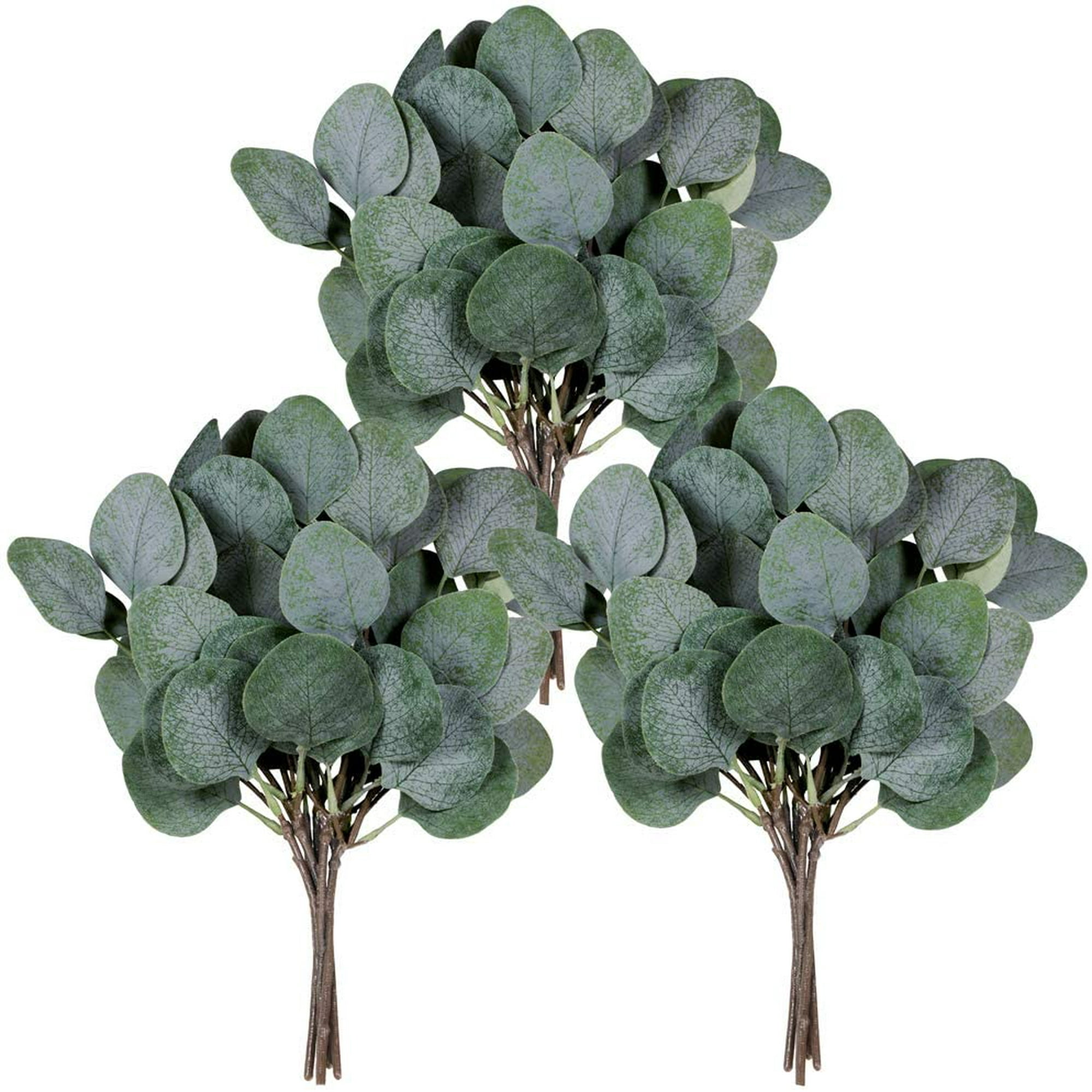 Supla 3 tallos de eucalipto de 35 pulgadas de alto, hojas de eucalipto,  ramas de eucalipto artificiales, tallos verdes de tacto real para ramos de
