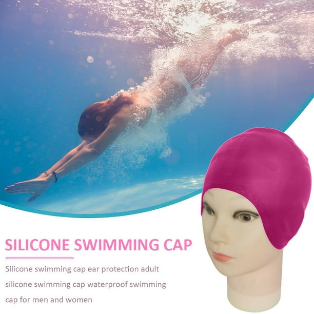 Mujer Gorro de natación de silicona Adultos impermeable Hombres