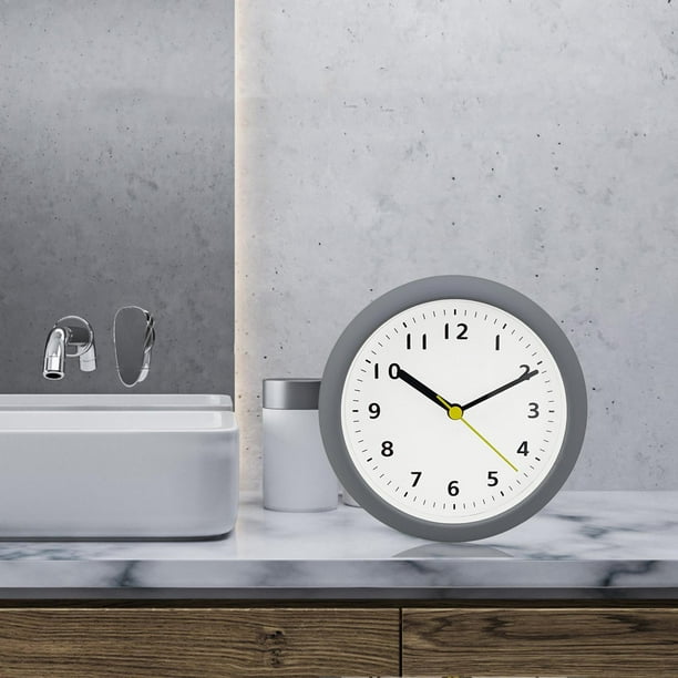 Reloj de pared Simple para baño, reloj de pared con ventosa resistente al  agua que no hace tictac, para baño, cocina, decoración del hogar BLESIY  Reloj de pared