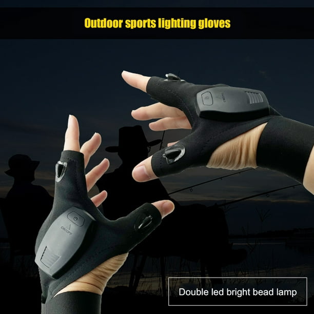 3 guantes LED antorcha guantes pesca, guantes LED sin dedos