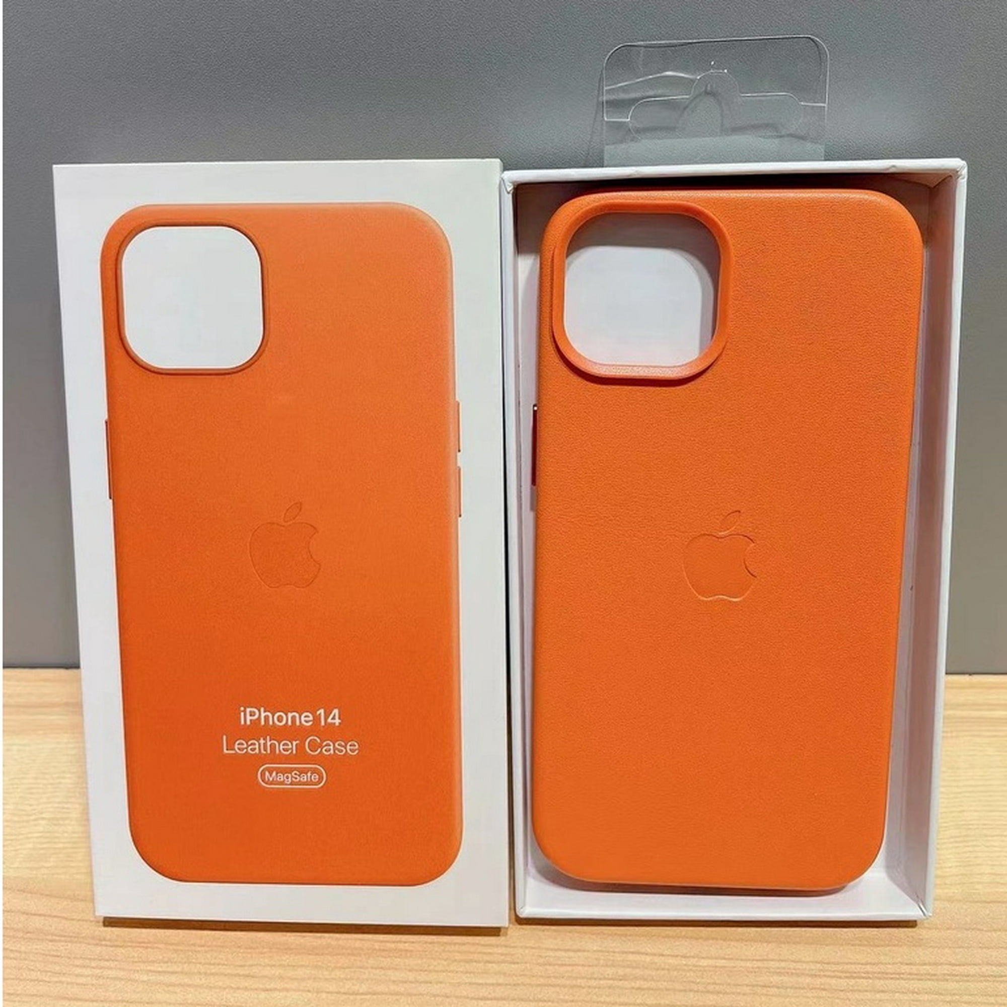 Funda de piel con MagSafe para el iPhone 14 Plus - Naranja – Rossellimac