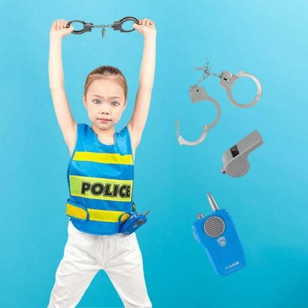 Accesorios de disfraz de policía para niños de 3 a 6 años, juego de disfraz  de policía para niños pequeños, juego de juguetes de policía para niños y