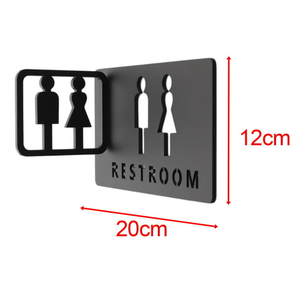 3DP Signs - Classic, Set 2X- Cartel Aseos Señales Adhesivas - Cartel Baño  Hombre Mujer - Cartel Puerta Señal aseos