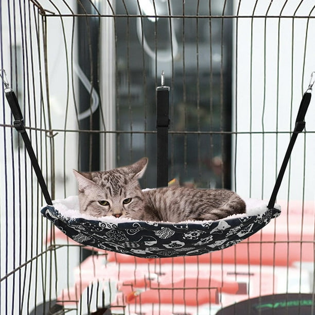 Hamaca colgante para gato, hamaca para mascotas para jaula, cama ajustable  para gatos dos lados almohadilla somnolienta de descanso cómoda /  impermeable para gatos perros pequeños conejos u otros