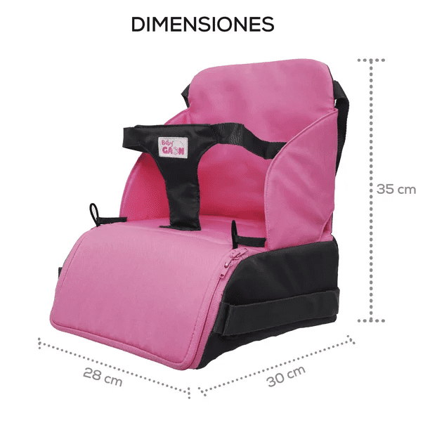 Asiento elevador portátil para bebé rosa