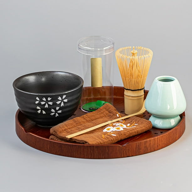 Cuchara de bambú blanca para Matcha, juego de té Matcha de bambú,  alfombrilla con borde envuelto, juego de té Matcha de bambú optimizado para  la excelencia Jadeshay A