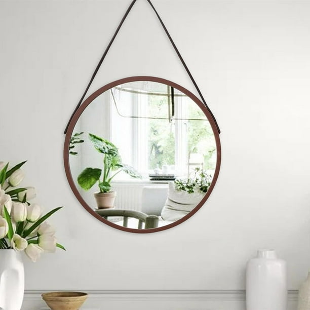 Espejo de pared de madera circular, moderno espejo redondo de 32 pulgadas  para decoración rústica de granja para sala de estar, baño, dormitorio :  : Hogar y cocina
