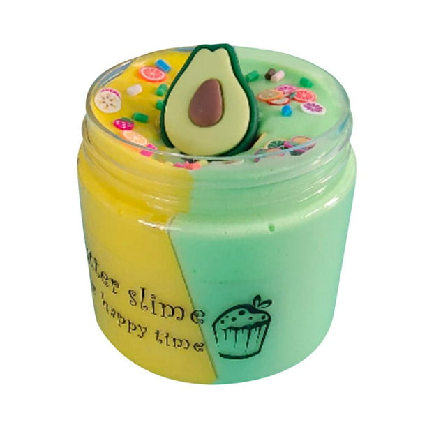 2 colores DIY Butter Slime Best Gifts Slime Cup Toy para niños niñas (verde  amarillo)