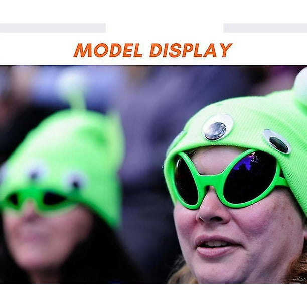 Gafas De Sol Divertidas De Alien Verdes Para Fiestas Lentes Azules ET  Vacaciones Danza Alienígenas Formas Alternativas Suministros De Fiesta
