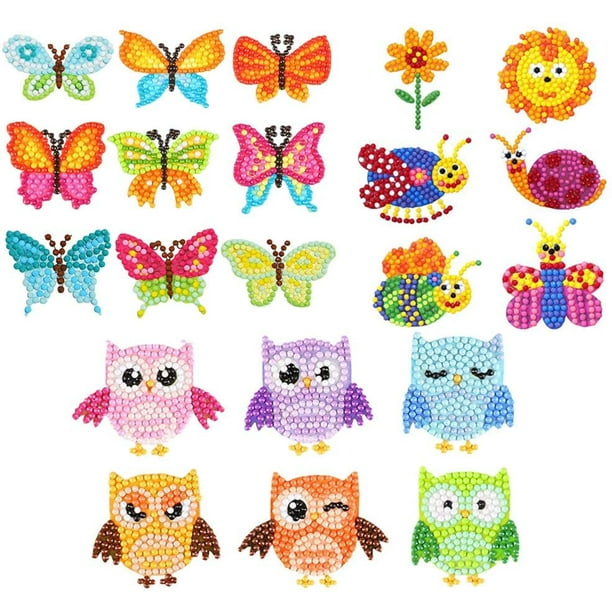 21 piezas 5D Diamond Painting Stickers Kits para niños, DIY Art Craft  Animal Butterfly Painting con diamantes, Paint by Numbers Diamonds para  niños adultos principiantes - Divertido y colorido Ormromra LRWJ549