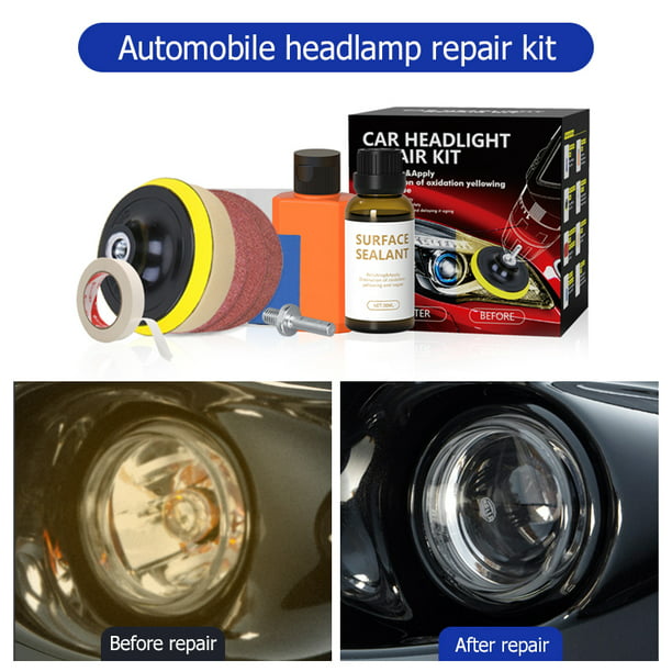 Kit de reparación de faros de coche, pulidor de lentes de luz, herramienta  de restauración de pasta de limpieza Likrtyny Para estrenar