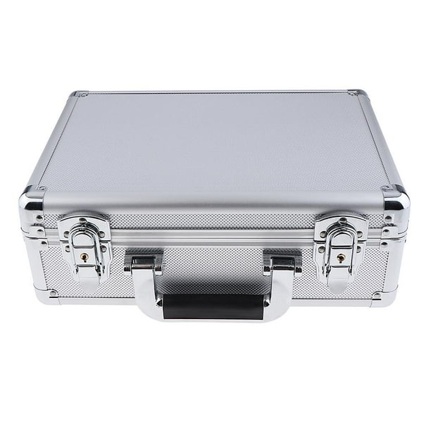 urecimy Maletín de aluminio Caja de herramientas de metal Caja de caja  médica de caja de efectivo Maleta, Negro 