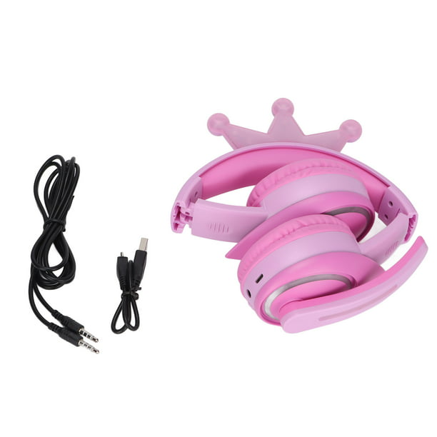 Auriculares Bluetooth para niños Crown multifunción inalámbricos y con cable  para niñas con micrófono para la escuela, estudio, viaje en casa