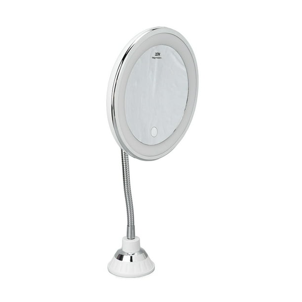 Espejo de aumento aumento de 10X luz de relleno LED ventosa cuello de cisne  ajustable espejo de maqu ANGGREK Otros
